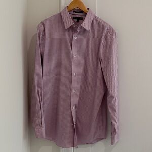 Banana Republic Men's Lavender Checkered Dress Shirt